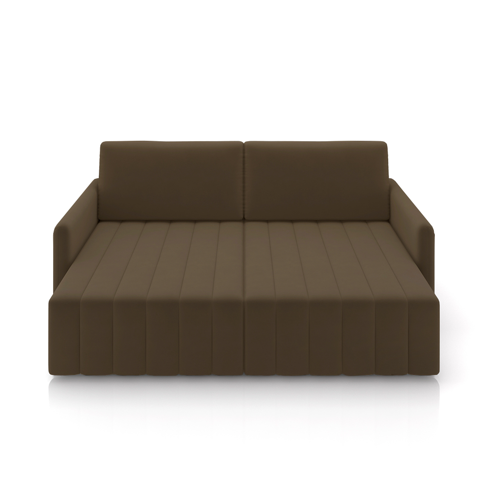 Sofá-Cama Decorativo Retrátil Thanos 2 Lugares 192cm Veludo Marrom G45 - Gran Belo