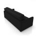 Sofá-Cama Decorativo Retrátil Thanos 2 Lugares 192cm Veludo Preto G45 - Gran Belo
