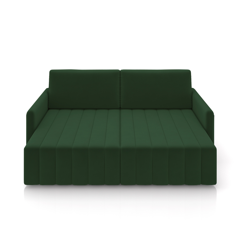 Sofá-Cama Decorativo Retrátil Thanos 2 Lugares 192cm Veludo Verde G45 - Gran Belo