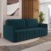 Sofá-Cama Decorativo Retrátil Thanos 2 Lugares 220cm Veludo Azul Marinho G45 - Gran Belo