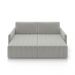 Sofá-Cama Decorativo Retrátil Thanos 2 Lugares 220cm Veludo Cinza G45 - Gran Belo