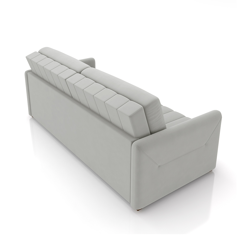 Sofá-Cama Decorativo Retrátil Thanos 2 Lugares 220cm Veludo Cinza G45 - Gran Belo