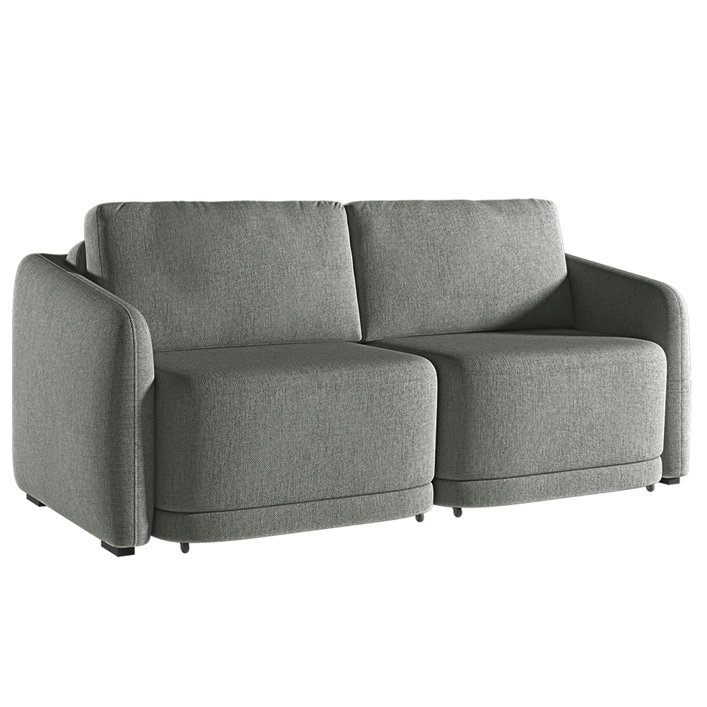 Sofá Cama Modulado Retrátil e Reclinável Decorativo Varsóvia 176cm Linho Cinza Chumbo G33 - Gran Belo