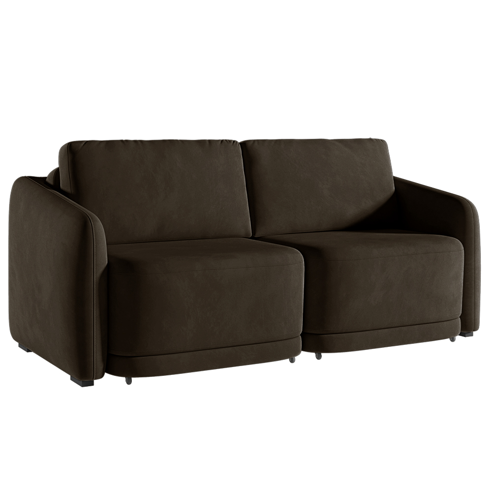 Sofá Cama Modulado Retrátil e Reclinável Decorativo Varsóvia 176cm Veludo Marrom G33 - Gran Belo