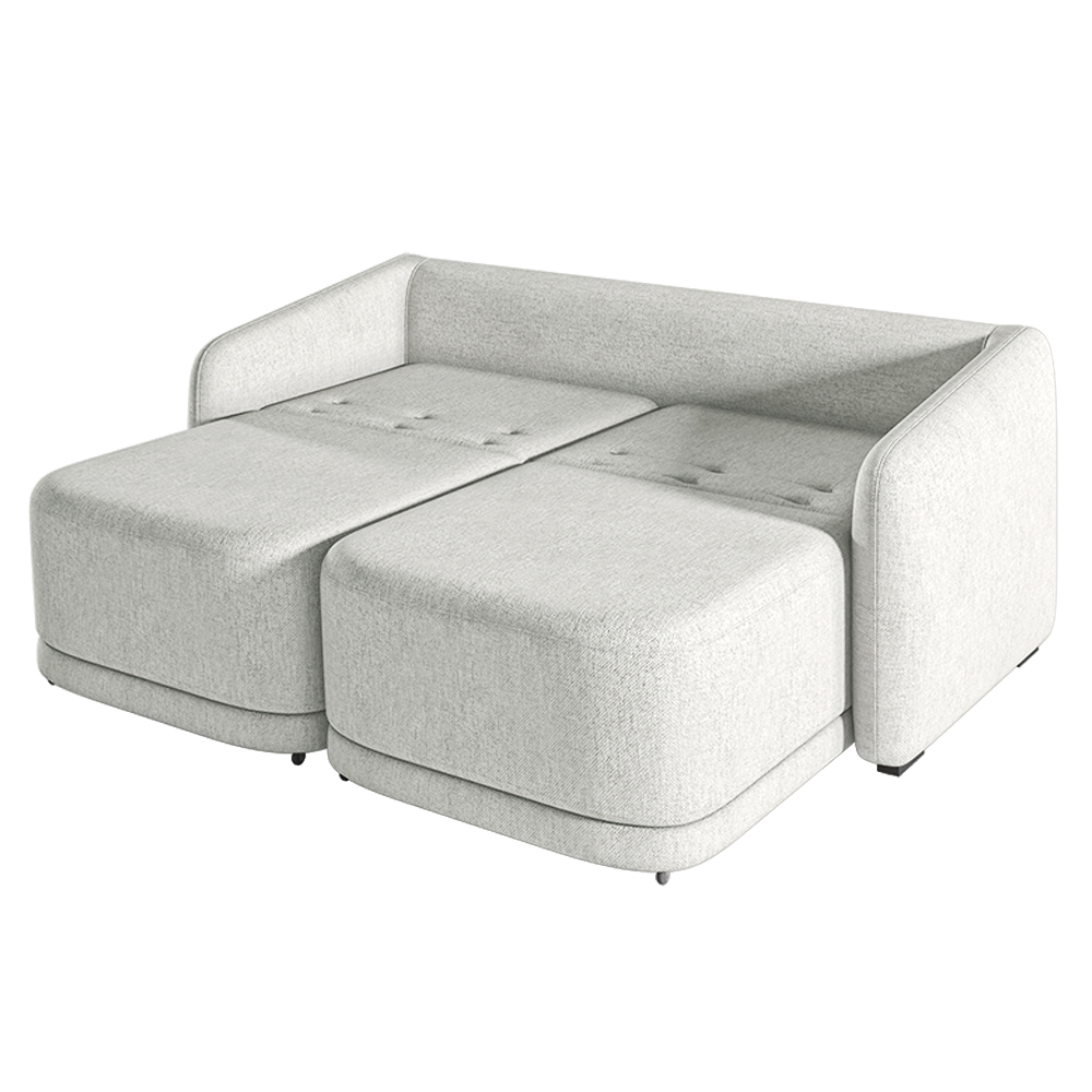 Sofá Cama Modulado Retrátil e Reclinável Decorativo Varsóvia 196cm Linho Cinza G33 - Gran Belo