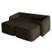 Sofá Cama Modulado Retrátil e Reclinável Decorativo Varsóvia 196cm Veludo Marrom G33 - Gran Belo
