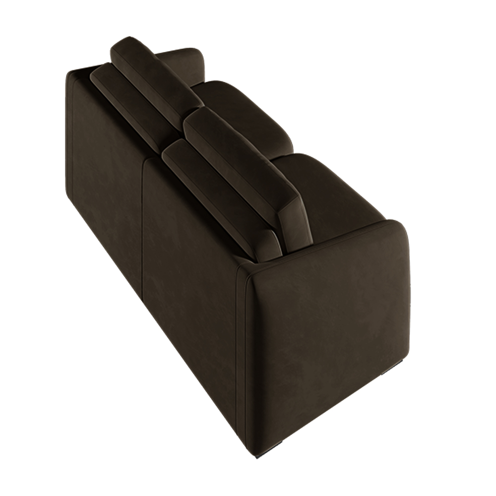 Sofá Cama Modulado Retrátil e Reclinável Decorativo Varsóvia 196cm Veludo Marrom G33 - Gran Belo