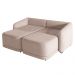 Sofá Cama Modulado Retrátil e Reclinável Decorativo Varsóvia 196cm Veludo Rosê G33 - Gran Belo