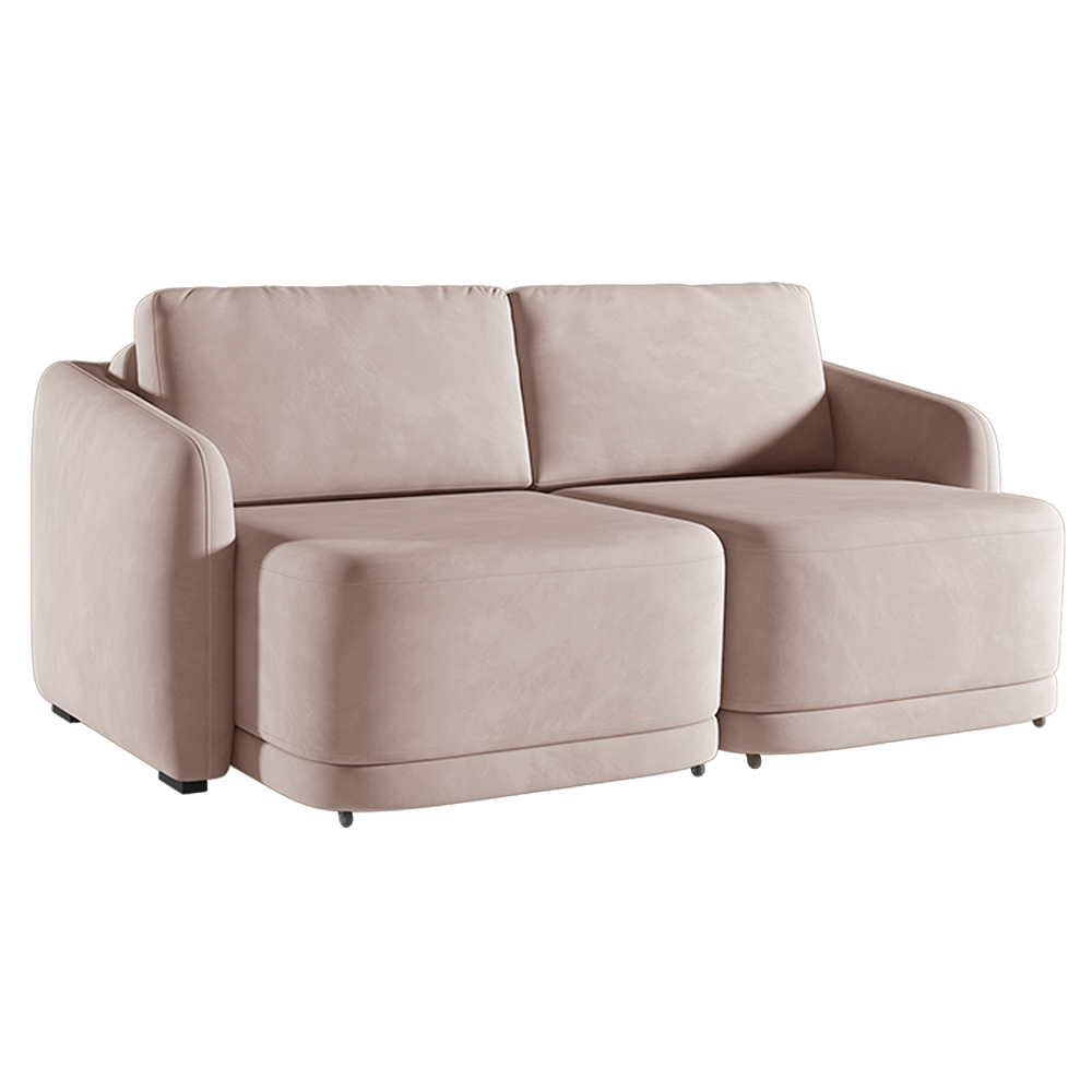 Sofá Cama Modulado Retrátil e Reclinável Decorativo Varsóvia 196cm Veludo Rosê G33 - Gran Belo