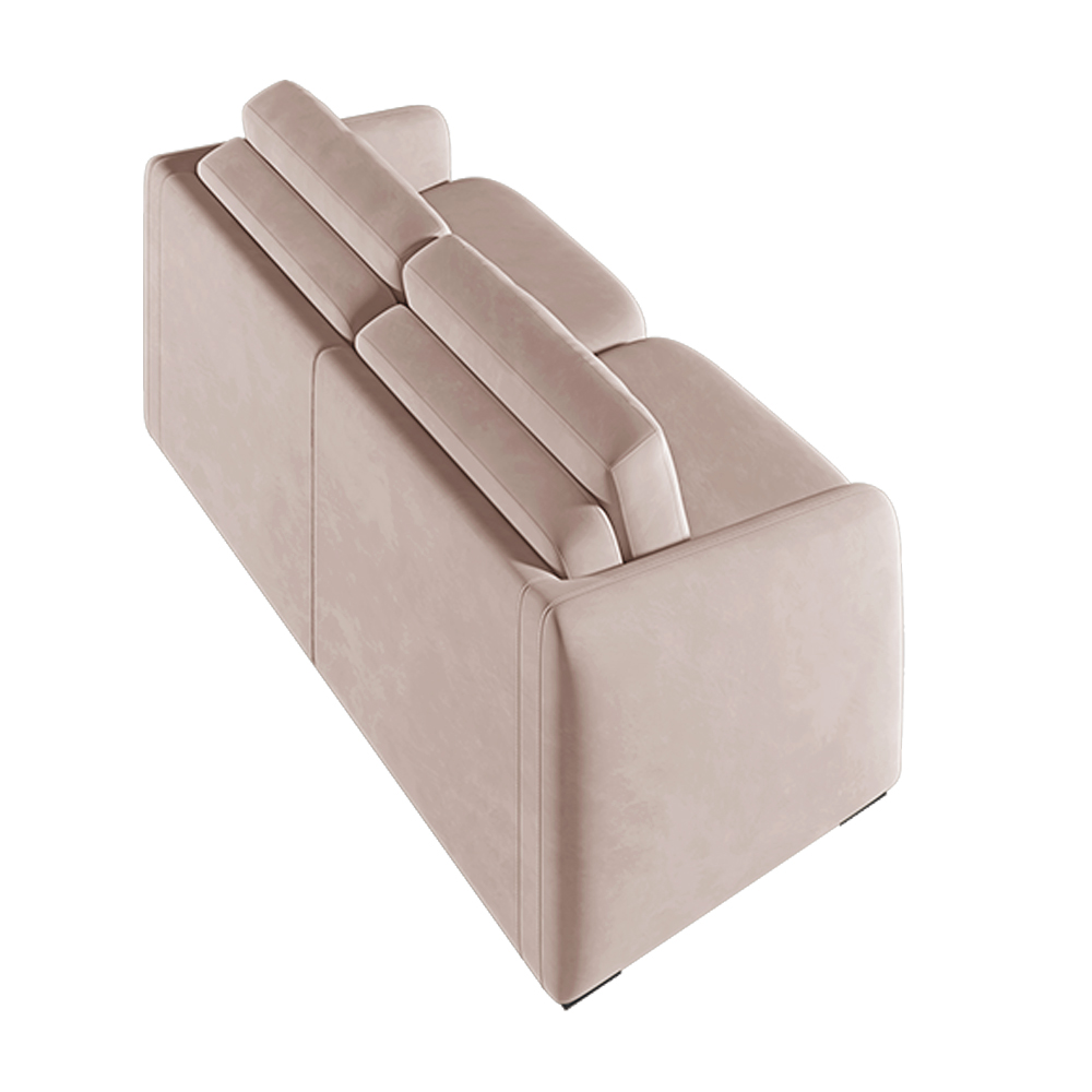 Sofá Cama Modulado Retrátil e Reclinável Decorativo Varsóvia 196cm Veludo Rosê G33 - Gran Belo