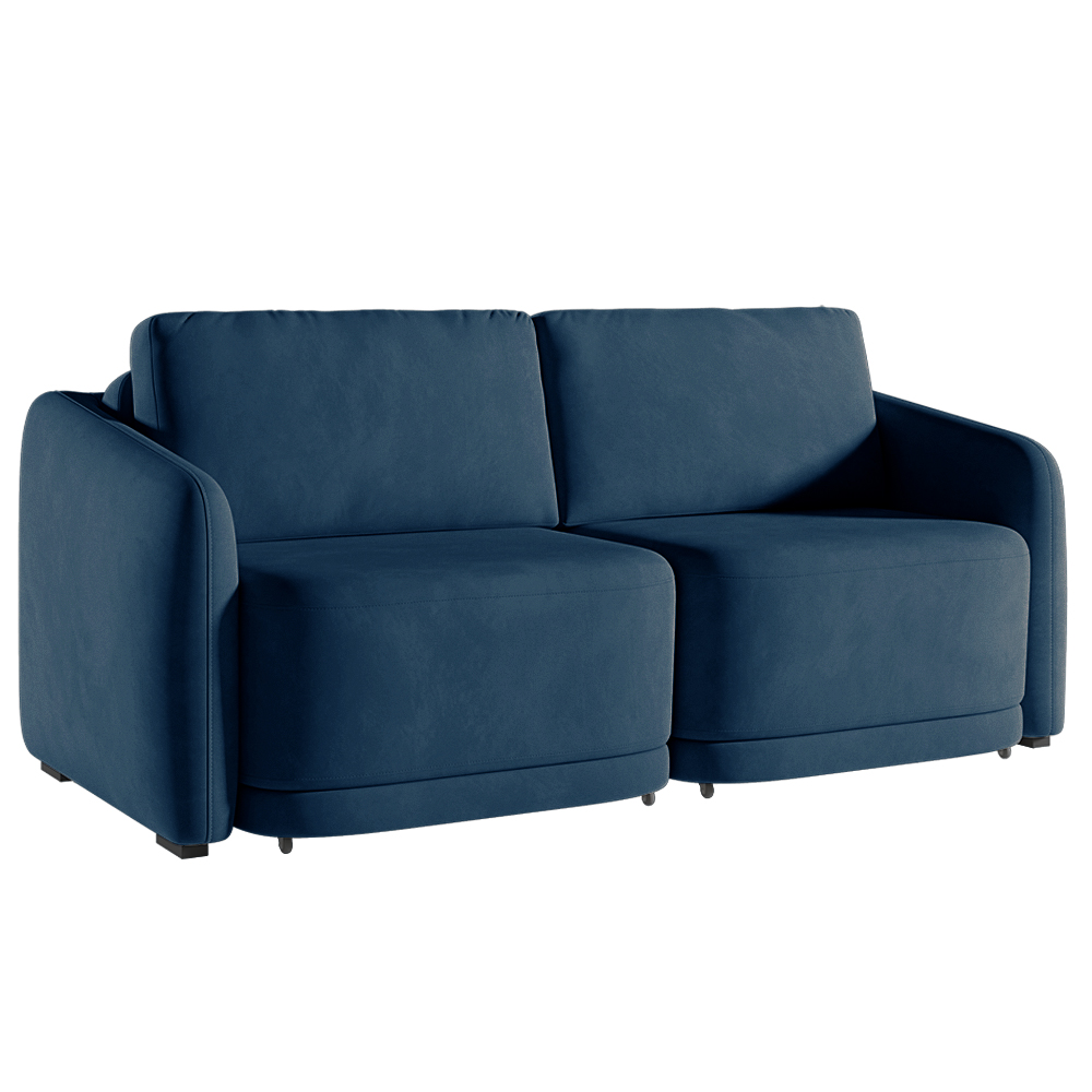 Sofá Cama Modulado Retrátil e Reclinável Decorativo Varsóvia 216cm Veludo Azul Marinho G33 - Gran Belo