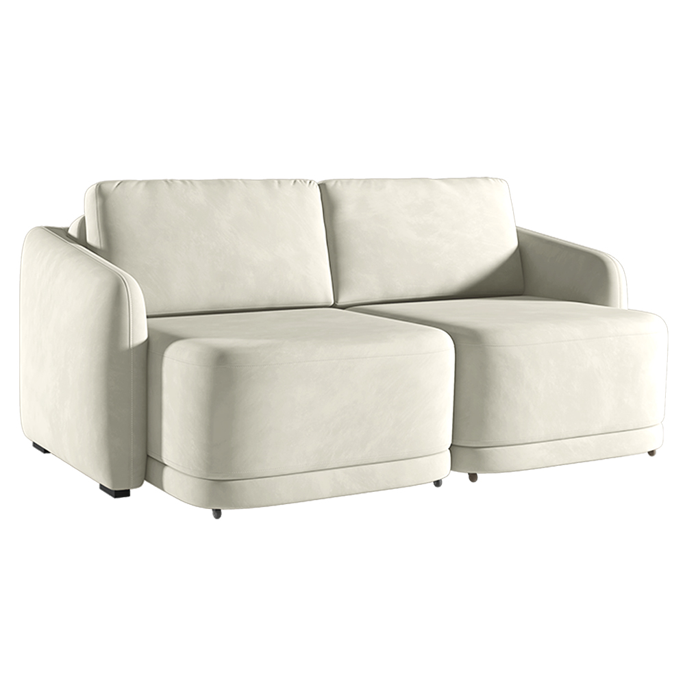 Sofá Cama Modulado Retrátil e Reclinável Decorativo Varsóvia 216cm Veludo Bege G33 - Gran Belo
