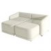 Sofá Cama Modulado Retrátil e Reclinável Decorativo Varsóvia 216cm Veludo Bege G33 - Gran Belo