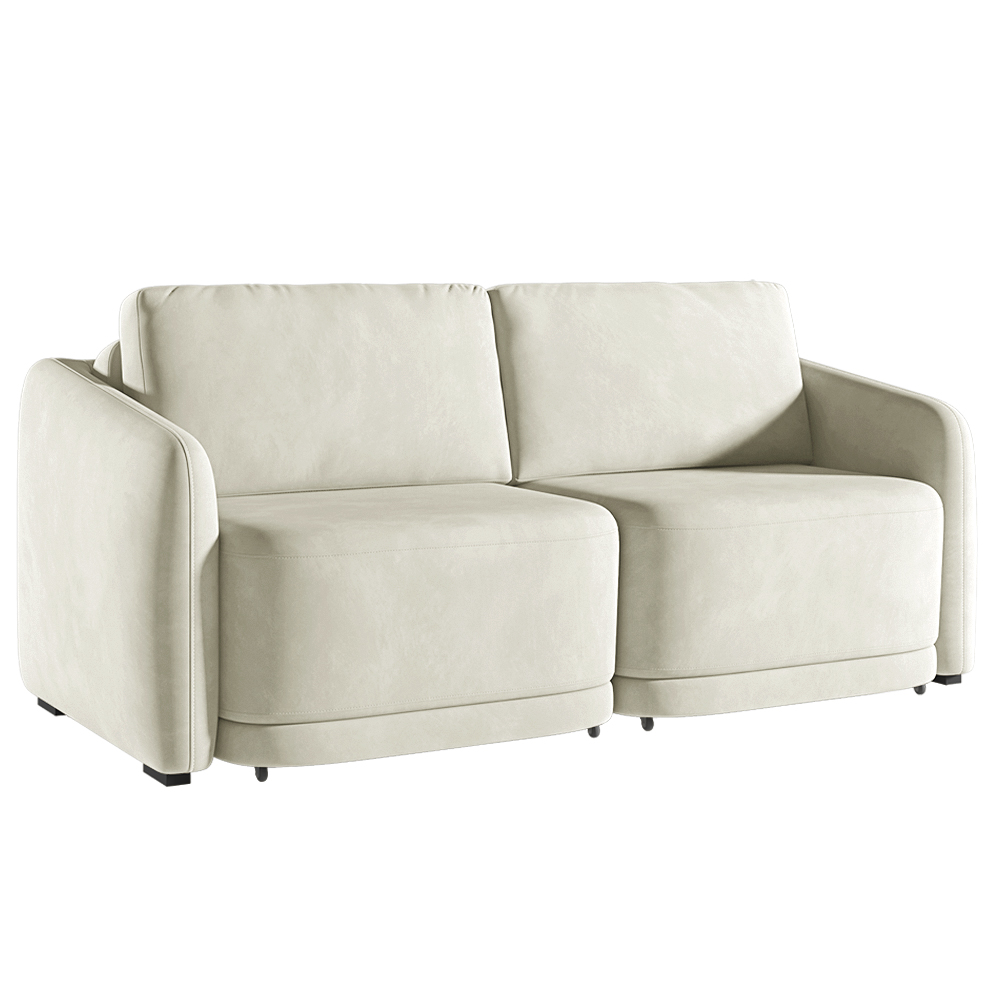 Sofá Cama Modulado Retrátil e Reclinável Decorativo Varsóvia 216cm Veludo Bege G33 - Gran Belo