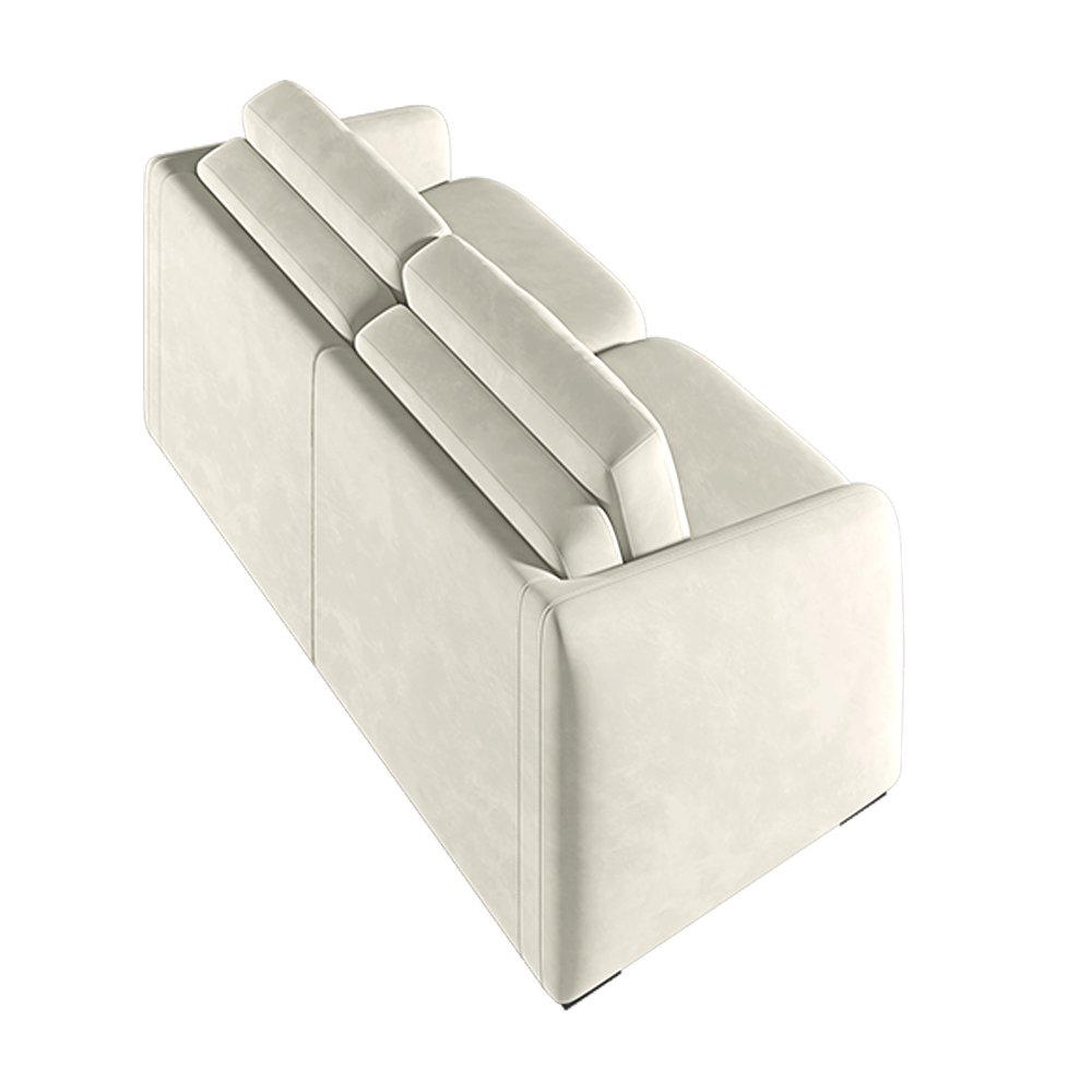 Sofá Cama Modulado Retrátil e Reclinável Decorativo Varsóvia 216cm Veludo Bege G33 - Gran Belo