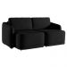 Sofá Cama Modulado Retrátil e Reclinável Decorativo Varsóvia 216cm Veludo Preto G33 - Gran Belo