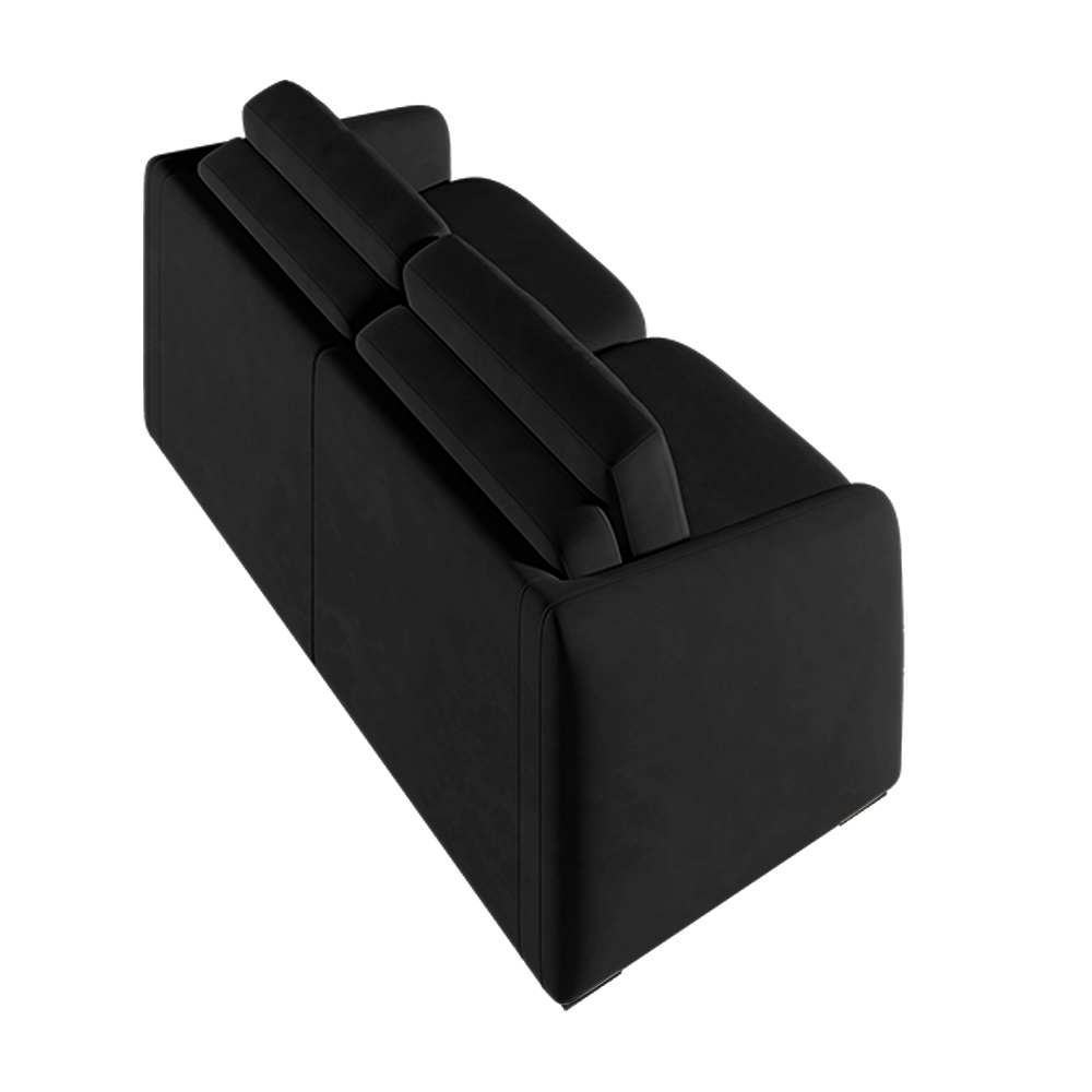 Sofá Cama Modulado Retrátil e Reclinável Decorativo Varsóvia 216cm Veludo Preto G33 - Gran Belo