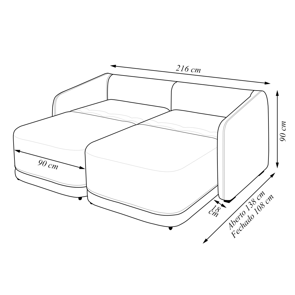 Sofá Cama Modulado Retrátil e Reclinável Decorativo Varsóvia 216cm Veludo Verde G33 - Gran Belo