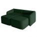 Sofá Cama Modulado Retrátil e Reclinável Decorativo Varsóvia 216cm Veludo Verde G33 - Gran Belo