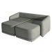 Sofá Cama Modulado Retrátil e Reclinável Decorativo Varsóvia 236cm Linho Cinza Chumbo G33 - Gran Belo