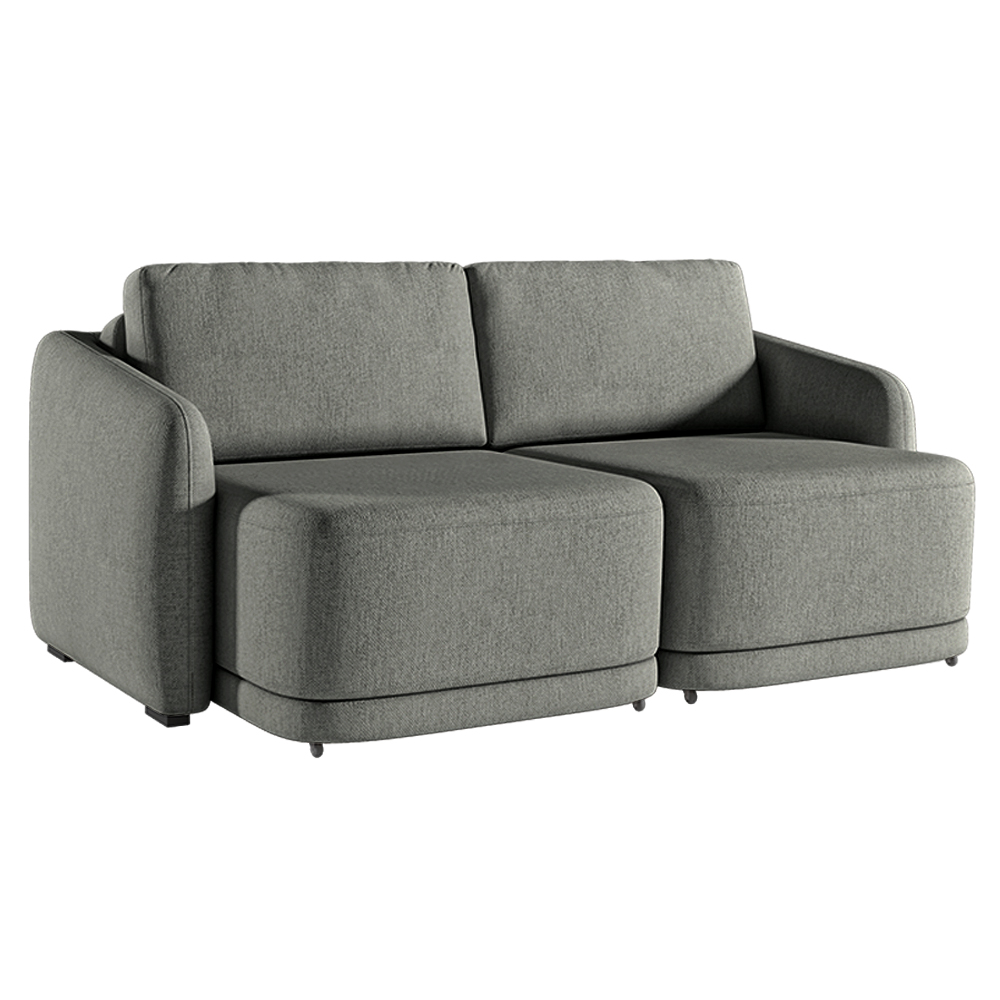 Sofá Cama Modulado Retrátil e Reclinável Decorativo Varsóvia 236cm Linho Cinza Chumbo G33 - Gran Belo