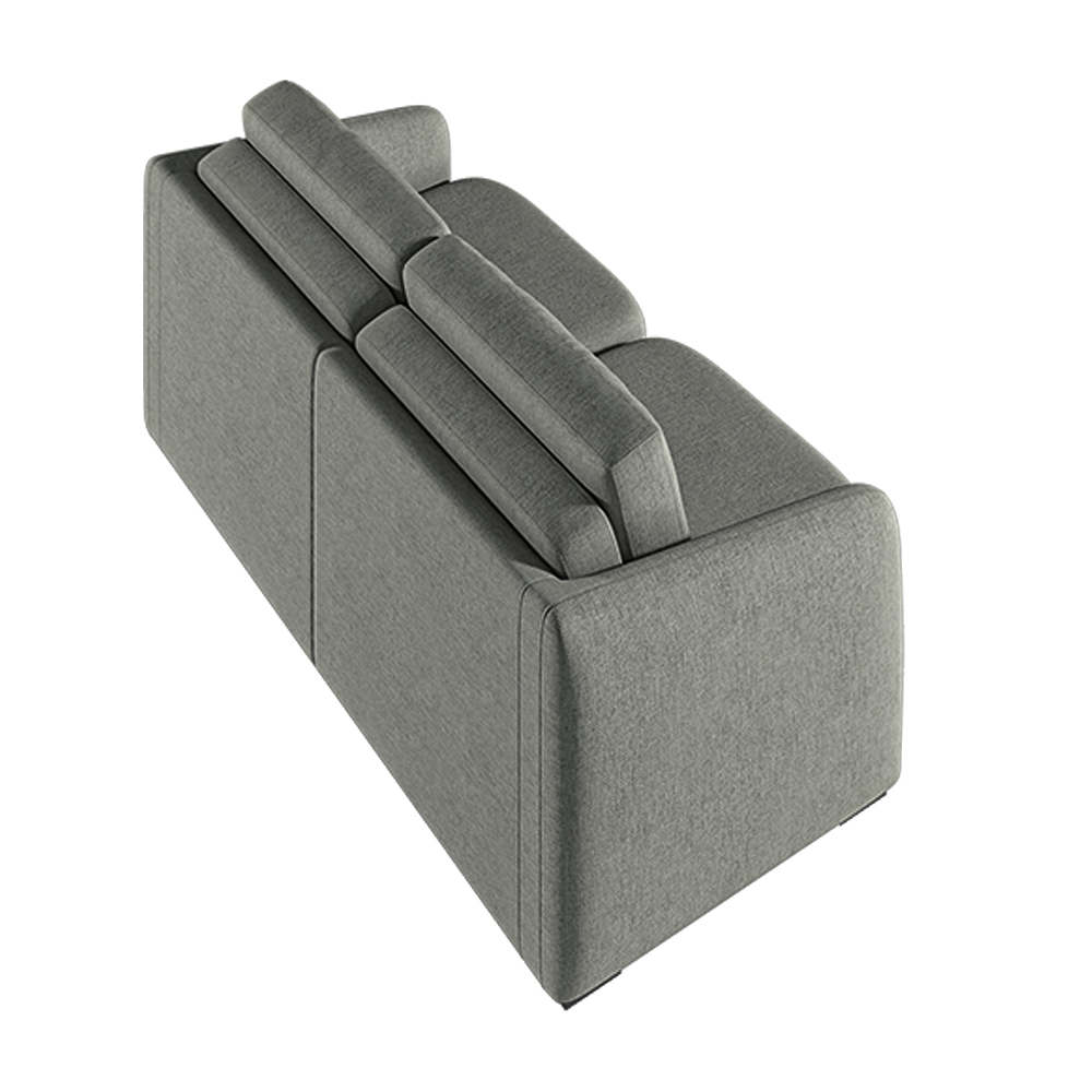 Sofá Cama Modulado Retrátil e Reclinável Decorativo Varsóvia 236cm Linho Cinza Chumbo G33 - Gran Belo