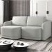 Sofá Cama Modulado Retrátil e Reclinável Decorativo Varsóvia 236cm Linho Cinza G33 - Gran Belo