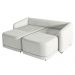 Sofá Cama Modulado Retrátil e Reclinável Decorativo Varsóvia 236cm Linho Cinza G33 - Gran Belo