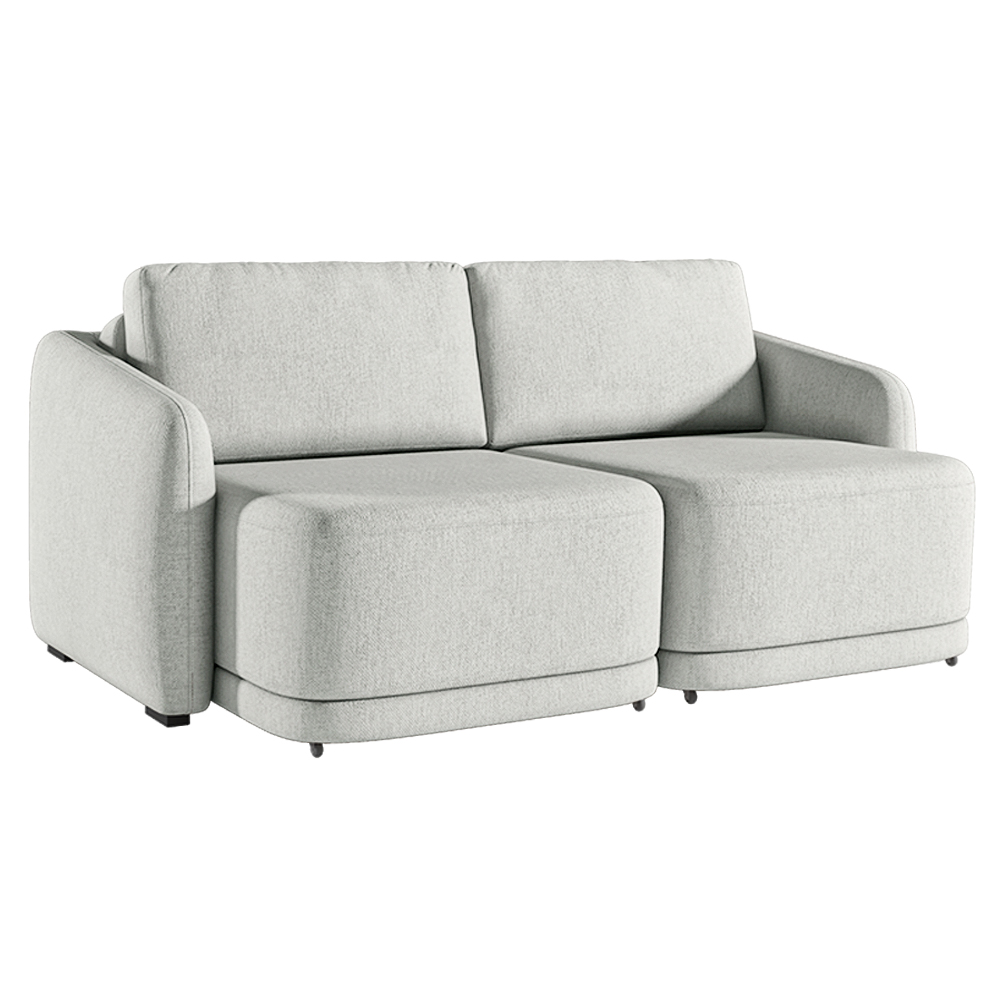Sofá Cama Modulado Retrátil e Reclinável Decorativo Varsóvia 236cm Linho Cinza G33 - Gran Belo