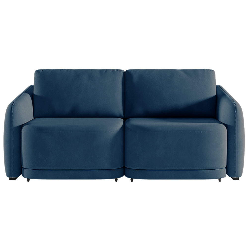 Sofá Cama Modulado Retrátil e Reclinável Decorativo Varsóvia 236cm Veludo Azul Marinho G33 - Gran Belo