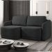 Sofá Cama Modulado Retrátil e Reclinável Decorativo Varsóvia 236cm Veludo Cinza Chumbo G33 - Gran Belo