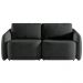 Sofá Cama Modulado Retrátil e Reclinável Decorativo Varsóvia 236cm Veludo Cinza Chumbo G33 - Gran Belo
