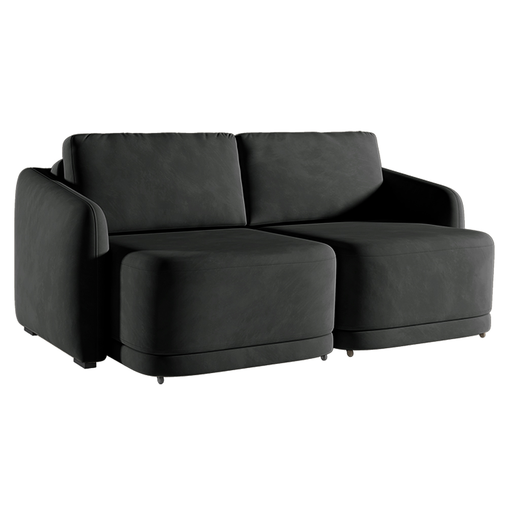 Sofá Cama Modulado Retrátil e Reclinável Decorativo Varsóvia 236cm Veludo Cinza Chumbo G33 - Gran Belo