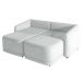 Sofá Cama Modulado Retrátil e Reclinável Decorativo Varsóvia 236cm Veludo Cinza G33 - Gran Belo