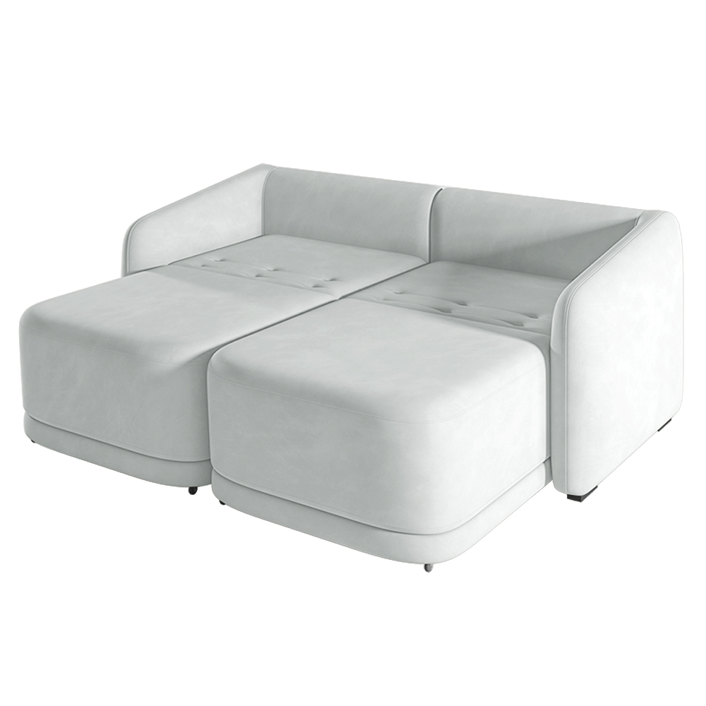 Sofá Cama Modulado Retrátil e Reclinável Decorativo Varsóvia 236cm Veludo Cinza G33 - Gran Belo