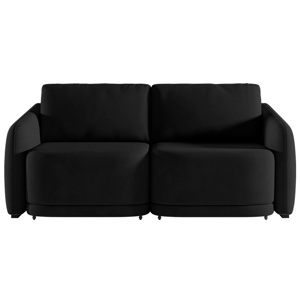 Sofá Cama Modulado Retrátil e Reclinável Decorativo Varsóvia 236cm Veludo Preto G33 - Gran Belo