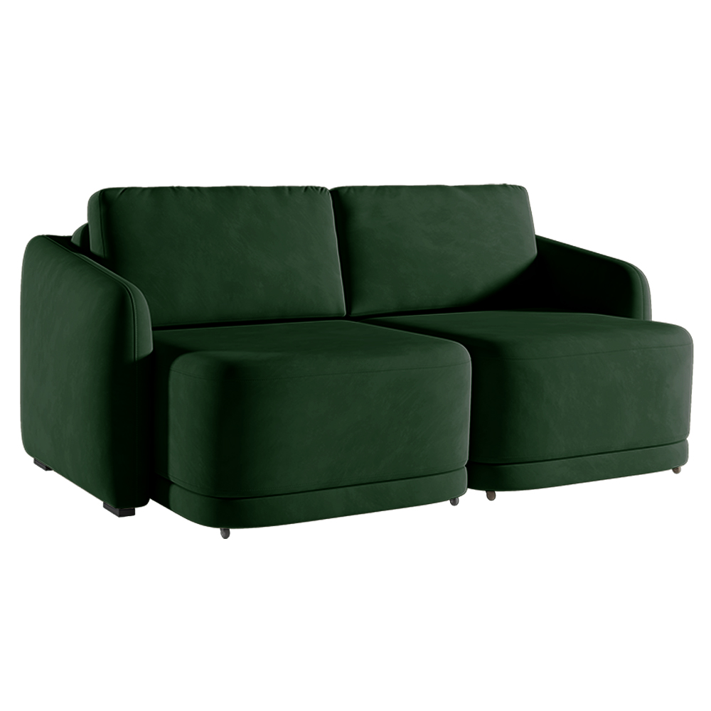 Sofá Cama Modulado Retrátil e Reclinável Decorativo Varsóvia 236cm Veludo Verde G33 - Gran Belo