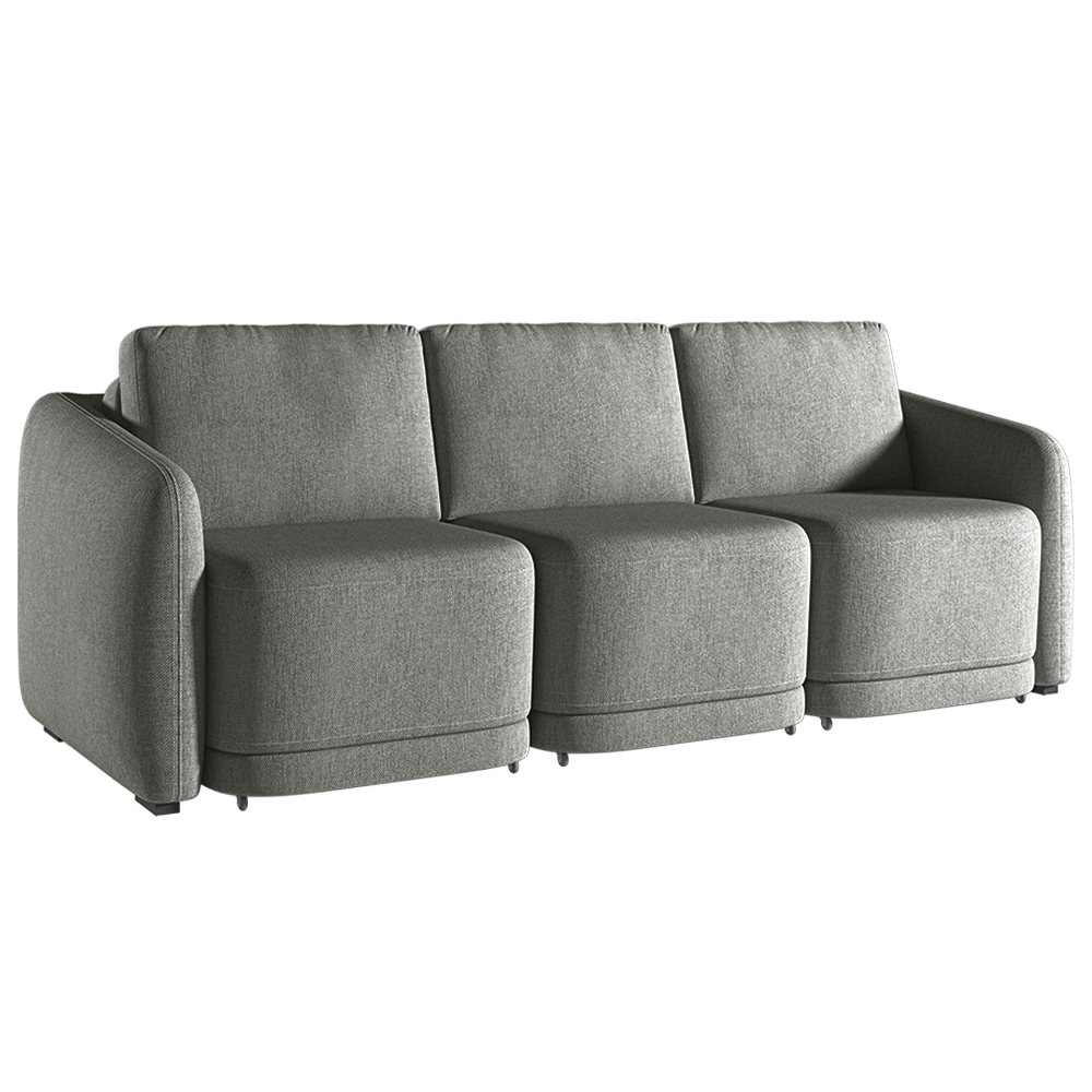Sofá Cama Modulado Retrátil e Reclinável Decorativo Varsóvia 246cm Linho Cinza Chumbo G33 - Gran Belo