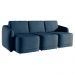 Sofá Cama Modulado Retrátil e Reclinável Decorativo Varsóvia 246cm Veludo Azul Marinho G33 - Gran Belo