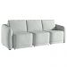 Sofá Cama Modulado Retrátil e Reclinável Decorativo Varsóvia 246cm Veludo Cinza G33 - Gran Belo