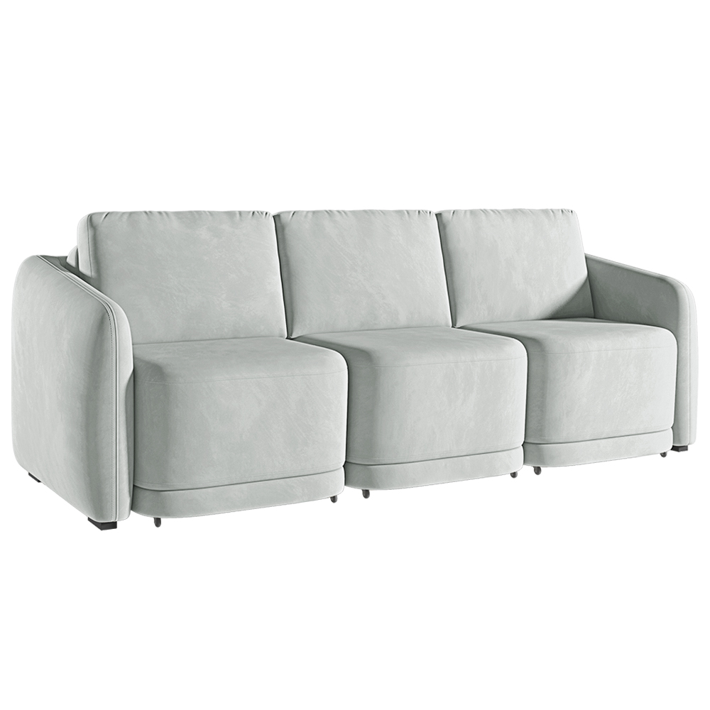 Sofá Cama Modulado Retrátil e Reclinável Decorativo Varsóvia 246cm Veludo Cinza G33 - Gran Belo