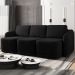 Sofá Cama Modulado Retrátil e Reclinável Decorativo Varsóvia 246cm Veludo Preto G33 - Gran Belo