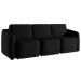 Sofá Cama Modulado Retrátil e Reclinável Decorativo Varsóvia 246cm Veludo Preto G33 - Gran Belo