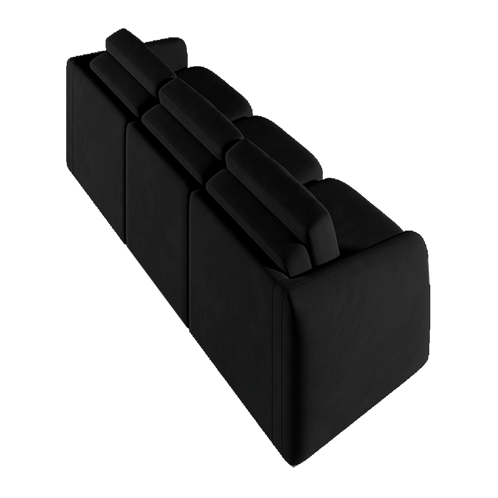 Sofá Cama Modulado Retrátil e Reclinável Decorativo Varsóvia 246cm Veludo Preto G33 - Gran Belo