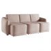Sofá Cama Modulado Retrátil e Reclinável Decorativo Varsóvia 246cm Veludo Rosê G33 - Gran Belo