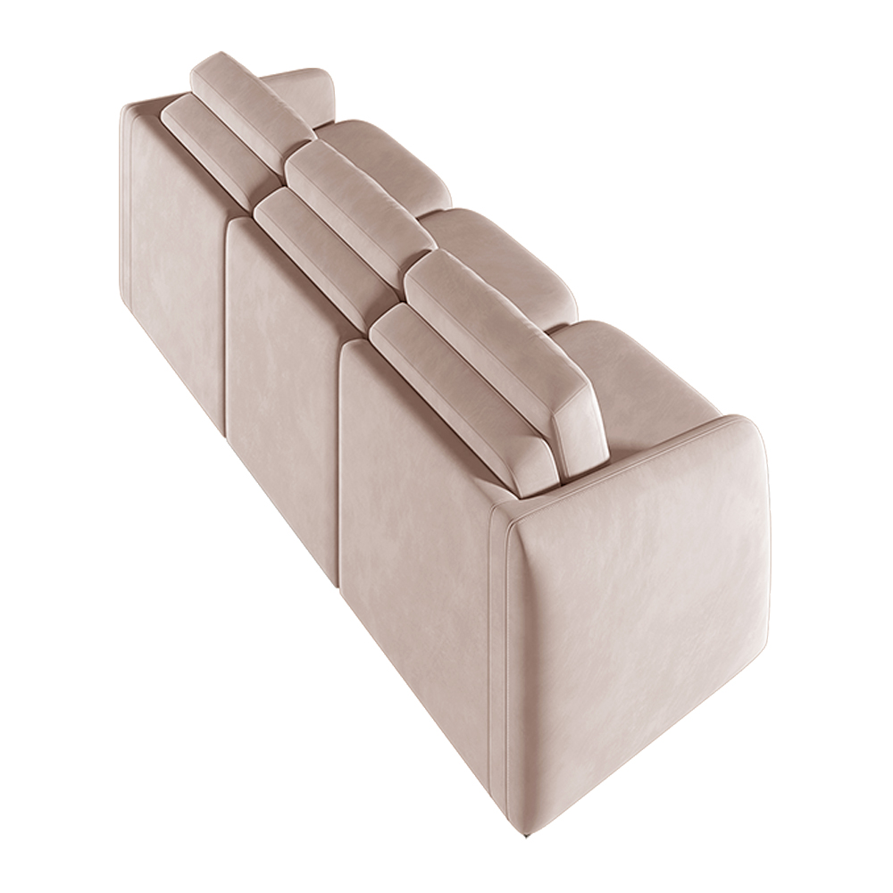 Sofá Cama Modulado Retrátil e Reclinável Decorativo Varsóvia 246cm Veludo Rosê G33 - Gran Belo