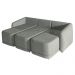 Sofá Cama Modulado Retrátil e Reclinável Decorativo Varsóvia 276cm Linho Cinza Chumbo G33 - Gran Belo