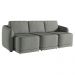Sofá Cama Modulado Retrátil e Reclinável Decorativo Varsóvia 276cm Linho Cinza Chumbo G33 - Gran Belo