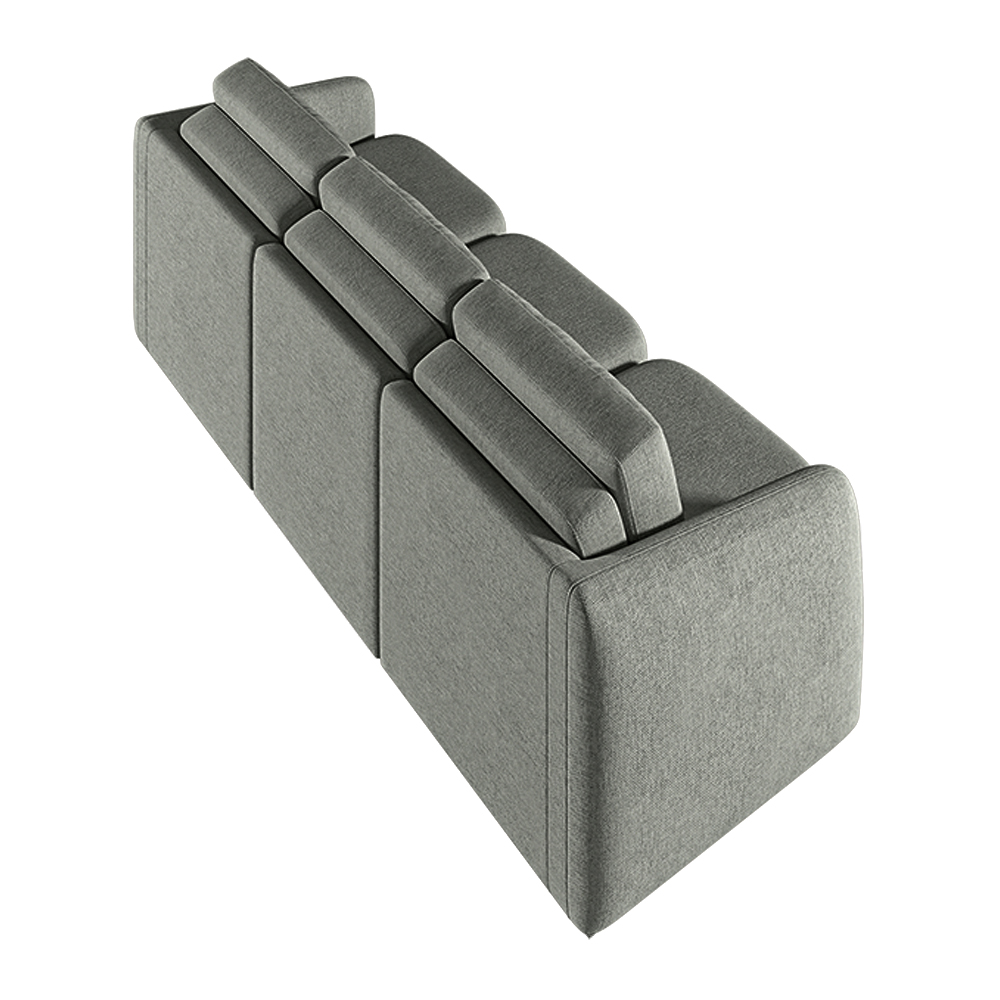 Sofá Cama Modulado Retrátil e Reclinável Decorativo Varsóvia 276cm Linho Cinza Chumbo G33 - Gran Belo