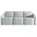Sofá Cama Modulado Retrátil e Reclinável Decorativo Varsóvia 276cm Veludo Cinza G33 - Gran Belo